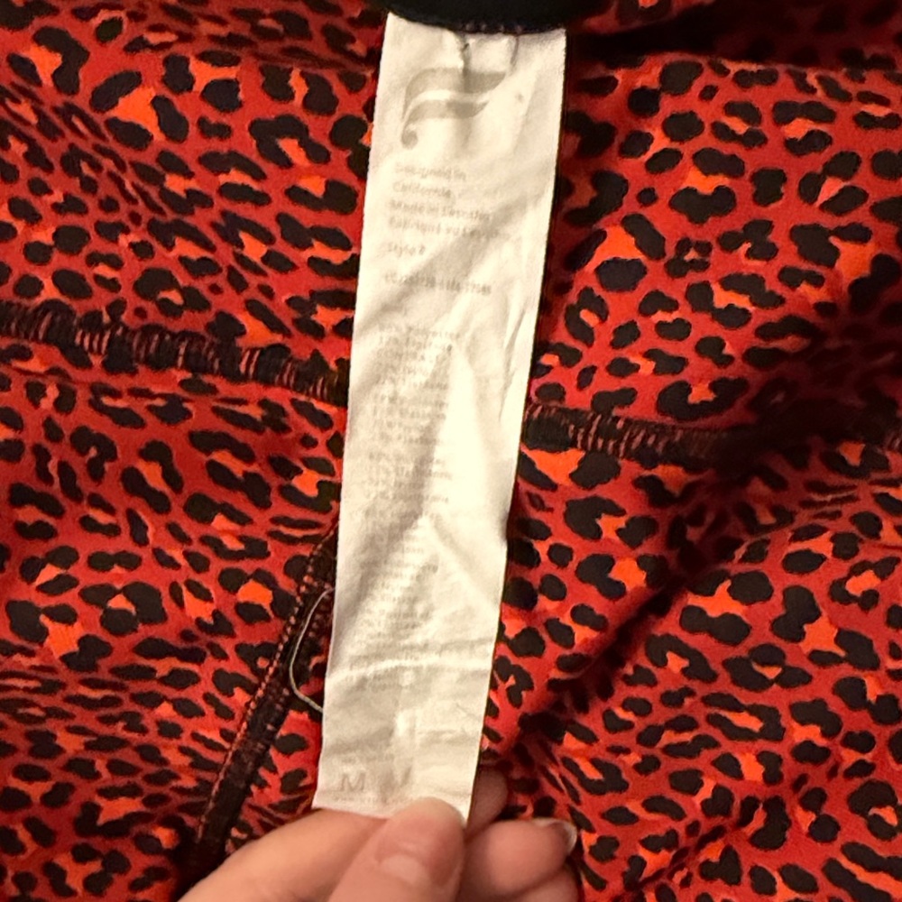 Fabletics Red Patterned Leggings - Picture 2 of 6
